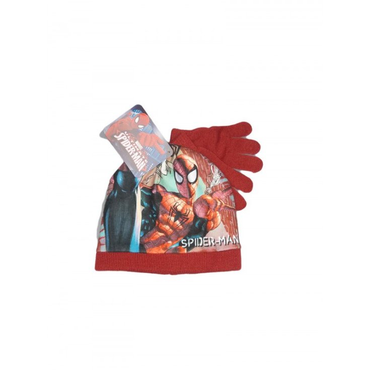 Set 2pcs hat cap gloves baby Spiderman red size 52