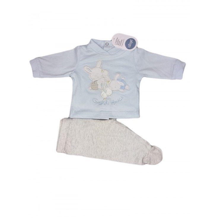 2pcs cotton suit for newborn baby Ellepi gray sky 3 m