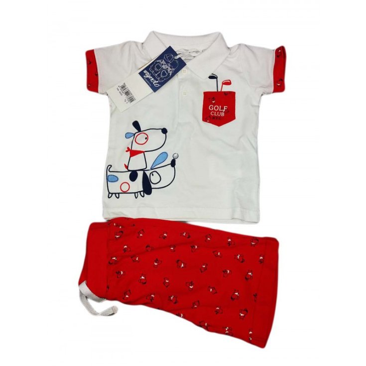 Newborn baby boy short-sleeved T-shirt set Redipetto Little finger red 6 m