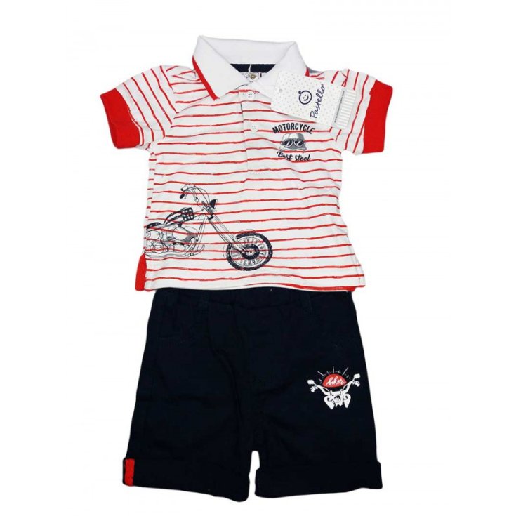 Newborn baby boy t-shirt shorts set Pastel red 6 - 9 months