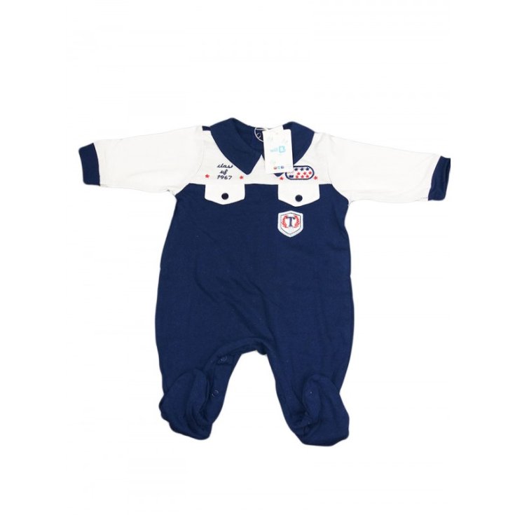 Will B blue baby cotton romper suit 6 - 9 months