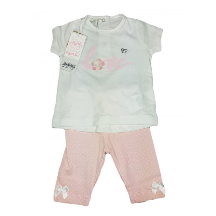 T-shirt and leggings set for newborn baby Dodipetto Pinky white pink 6 m