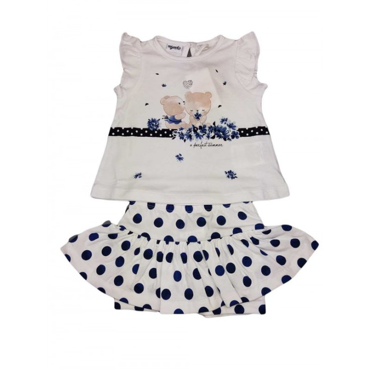 Newborn baby girl T-shirt skirt set Dodipetto Pinky white blue 6 m