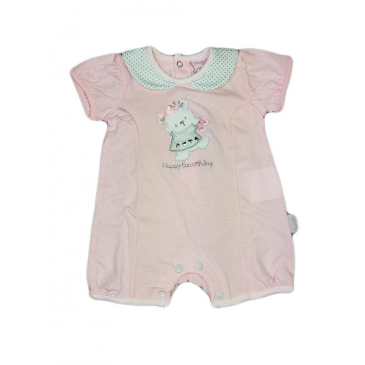 Baby girl romper suit half sleeve Pastel pink 1 - 3 months