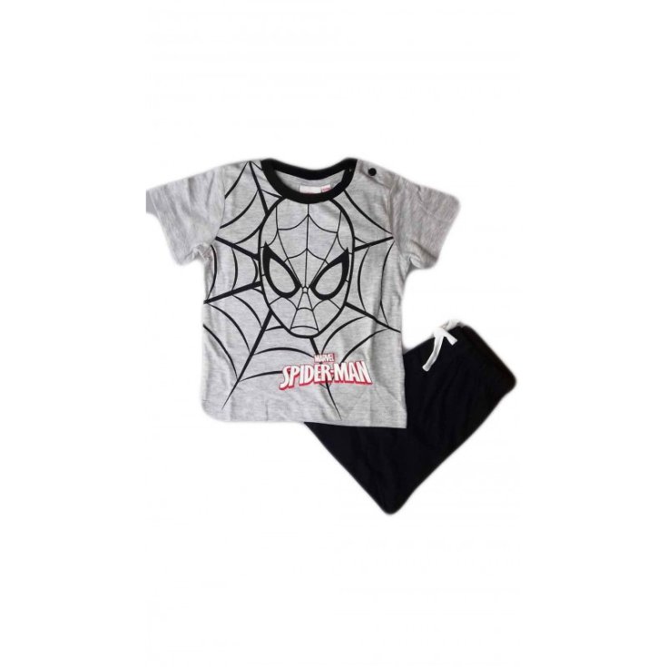 Arnetta Spiderman gray blue 24 m baby boy shorts t-shirt set