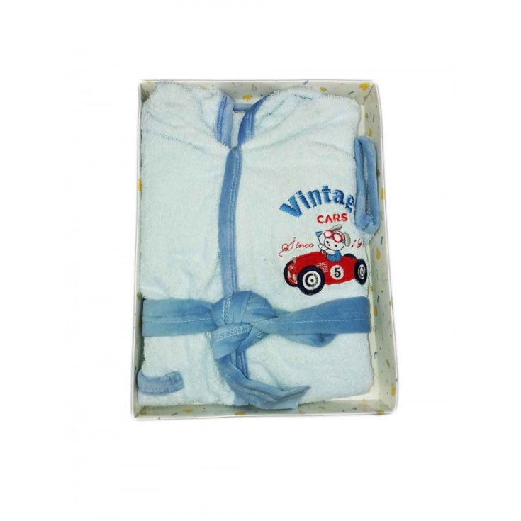 Cotton terry bathrobe Ellepi baby boy sky 12 m