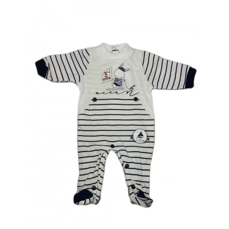 Cotton romper suit for newborn baby ellepi blue 1 m