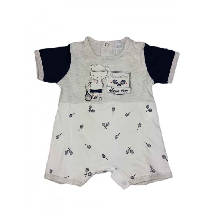 Romper romper baby boy half sleeve Ellepi white blue 1 m