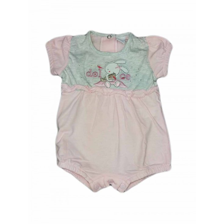 Ellpi baby girl half sleeve romper romper white pink 3 m