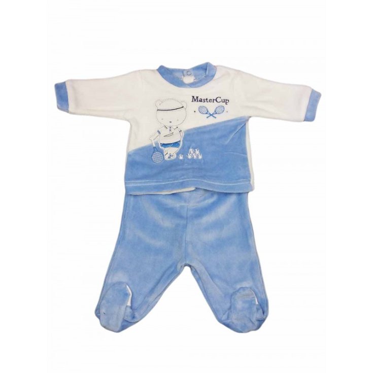 Complete 2pcs chenille baby boy Ellepi cream sky 1 m