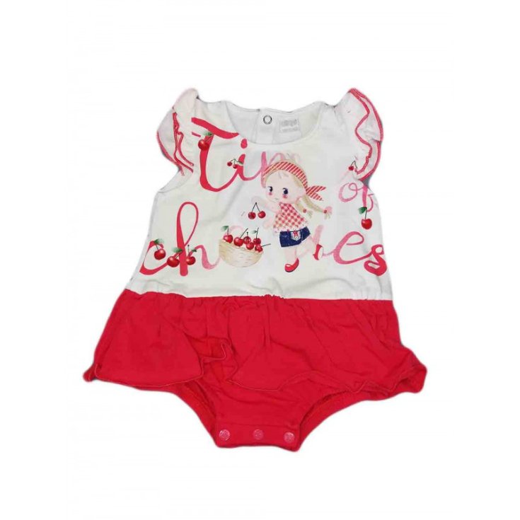 Ellpi white red sleeveless baby girl romper dress 6 m