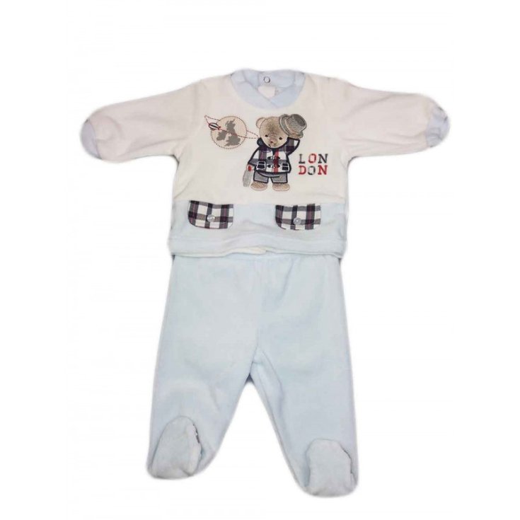 Complete 2pcs chenille baby boy Ellepi cream sky 1 m