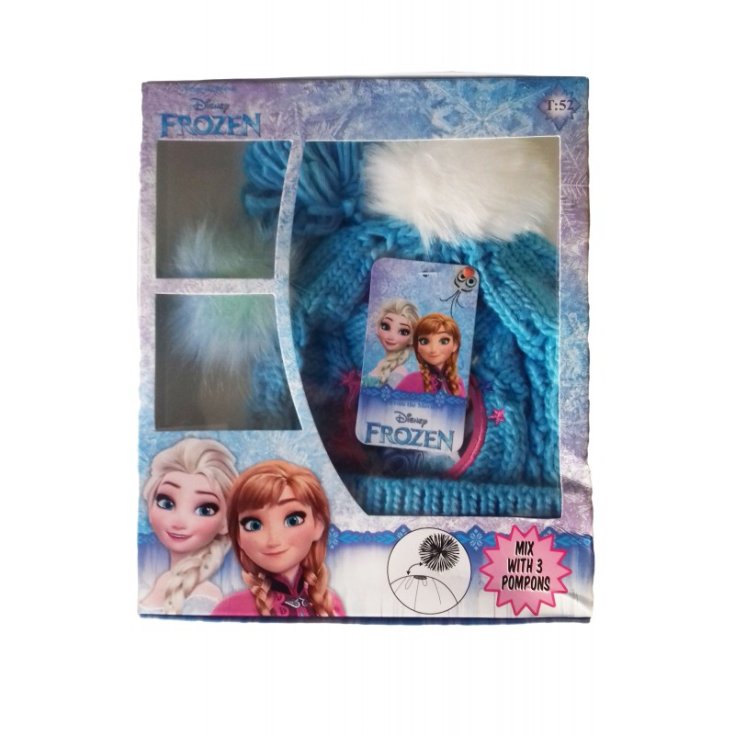 Disney Frozen 3 blue pompons girl hat size 54