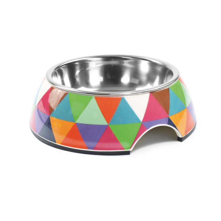 RECORD MELAMINE AND STAINLESS STEEL BOWL, CRYSTAL