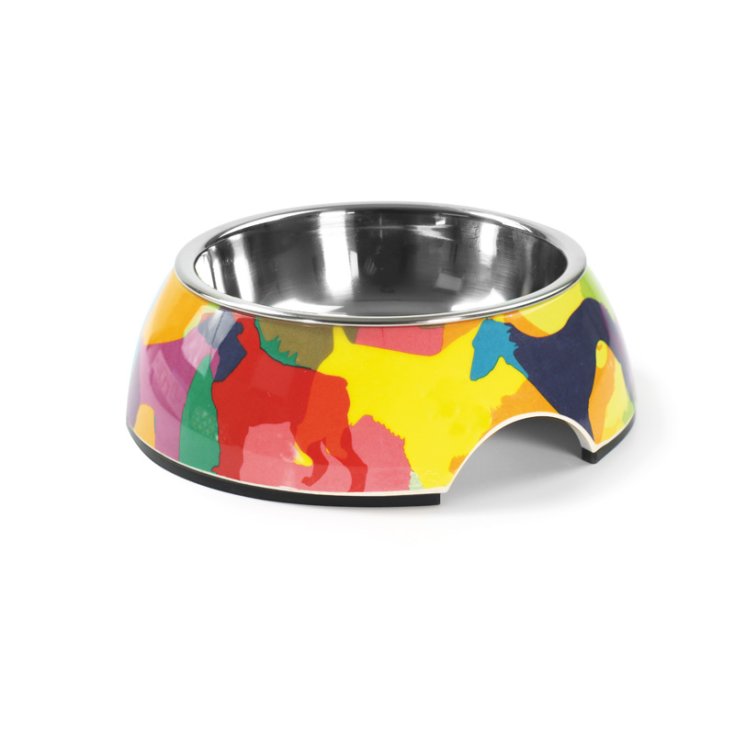 RECORD MELAMINE AND STAINLESS BOWL, DOGGIES