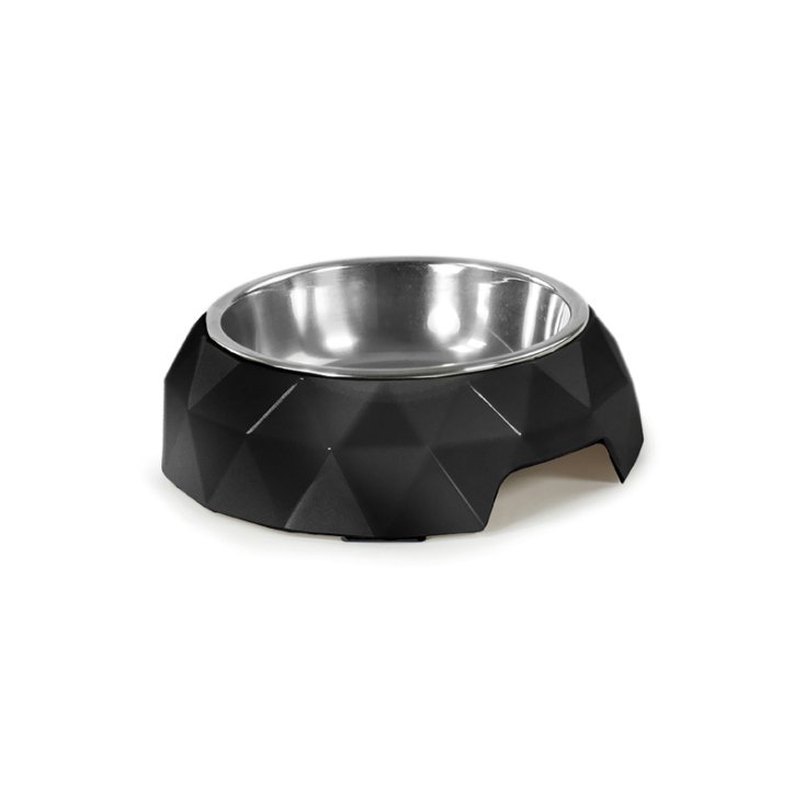 RECORD MELAMINE AND STAINLESS STEEL BOWL, DIAMOND