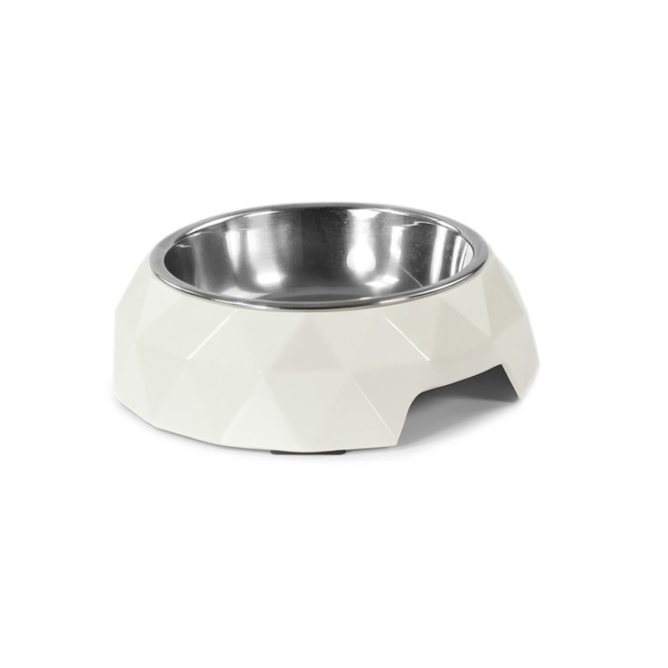 RECORD MELAMINE AND STAINLESS STEEL BOWL, DIAMOND