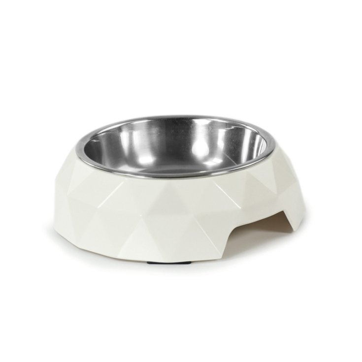 RECORD MELAMINE AND STAINLESS STEEL BOWL, DIAMOND