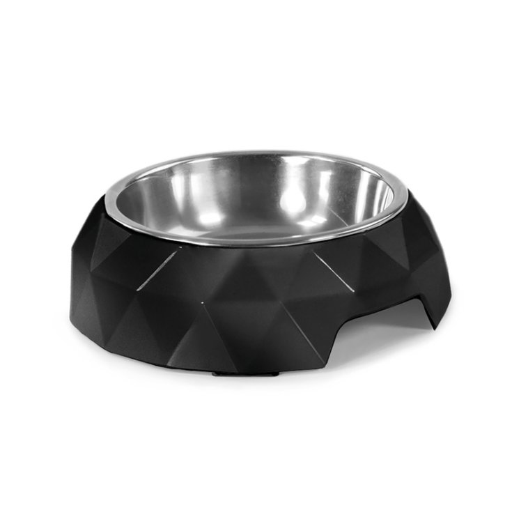 RECORD MELAMINE AND STAINLESS STEEL BOWL, DIAMOND