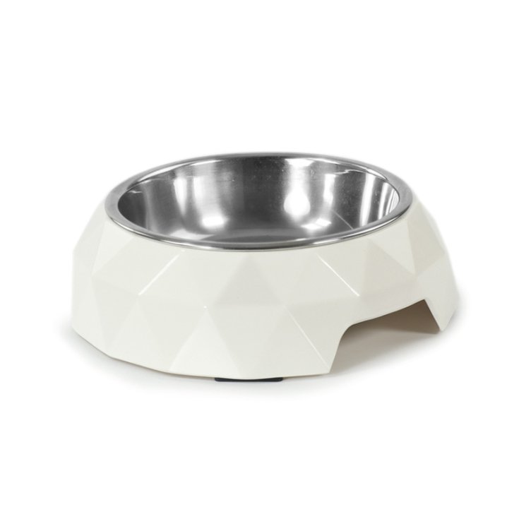 RECORD MELAMINE AND STAINLESS STEEL BOWL, DIAMOND