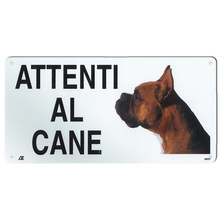 RECORD PLATE BEWARE OF THE MEDIA BOXER DOG
