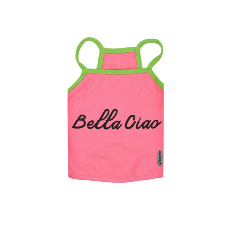 RECORD TANK TOP BELLA CIAO PINK, GREEN L