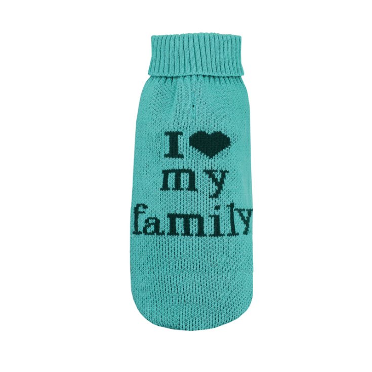 RECORD SWEATER I LOVE MY FAMILY BLUE