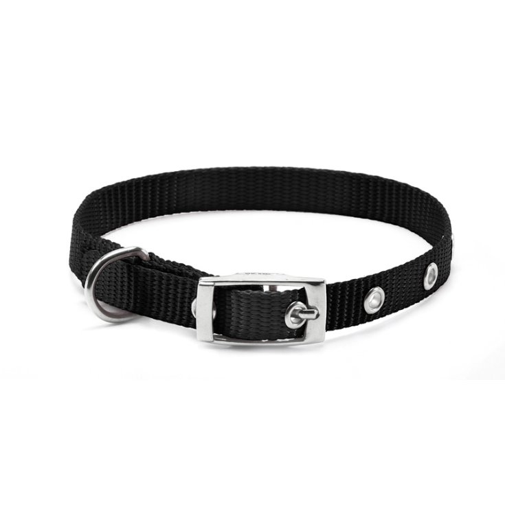 RECORD COLLAR NYLON WITH BUCKLE BLACK 1X2