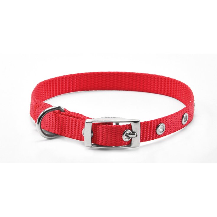 RECORD COLLAR NYLON WITH BUCKLE RED 1X