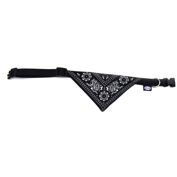 RECORD COLLAR NYLON BANDANA BLACK 1X20 3