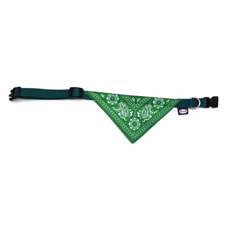 RECORD COLLAR NYLON BANDANA GREEN 1,6X3