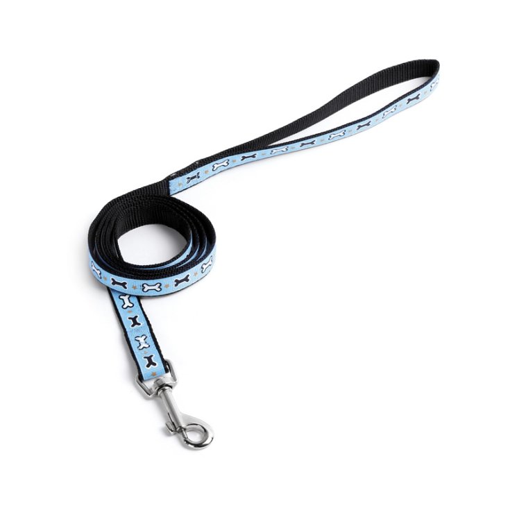 RECORD OSSICINI LIGHT BLUE NYLON LEASH