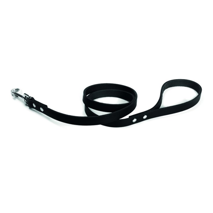 RECORD BLACK LEATHER LEASH 1,6X100 CM