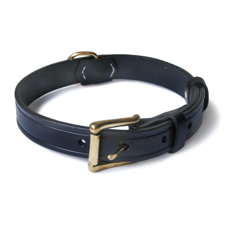 RECORD BLUE STITCHED LEATHER COLLAR 2,5X55 C