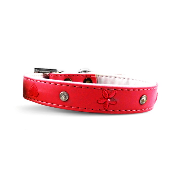 RECORD SPRING RED ECO-LEATHER COLLAR 1,5