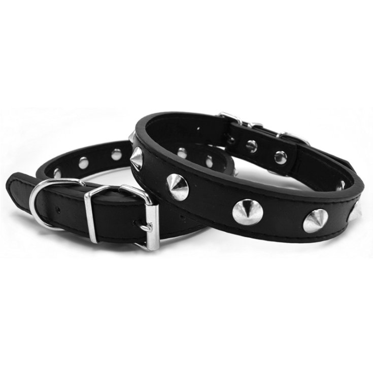 RECORD PUNK PUNK FAUX LEATHER COLLAR BORC