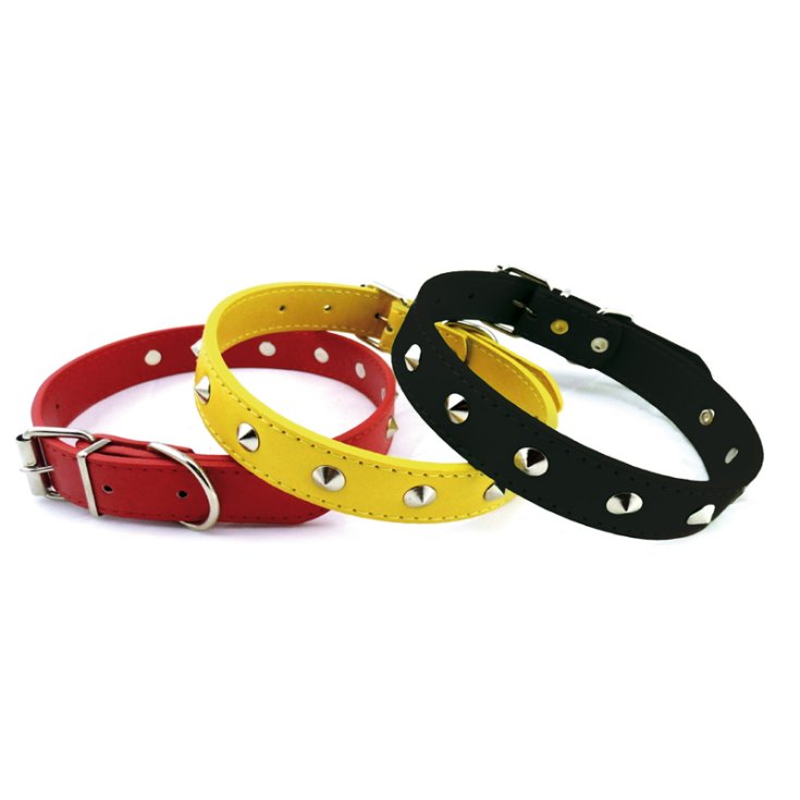 RECORD PUNK COLLAR FAUX LEATHER STUDS ROS
