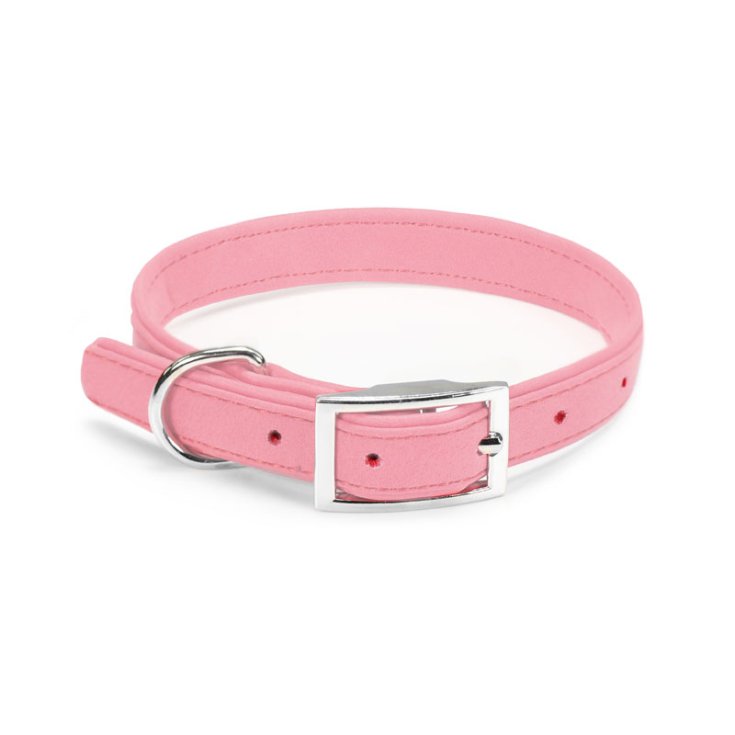 RECORD DOG COLLAR LEATHERETTE PINK S 1,