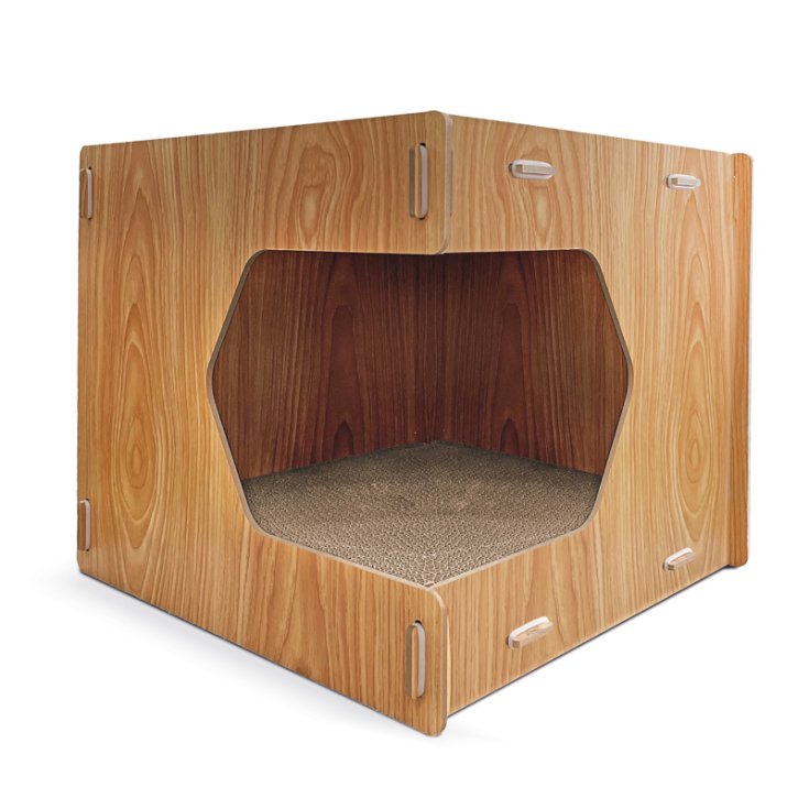 RECORD CARDBOARD AND WOOD SCRATCHING POST - L