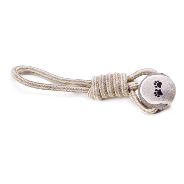 RECORD NATURAL COTTON TIE WITH BALL