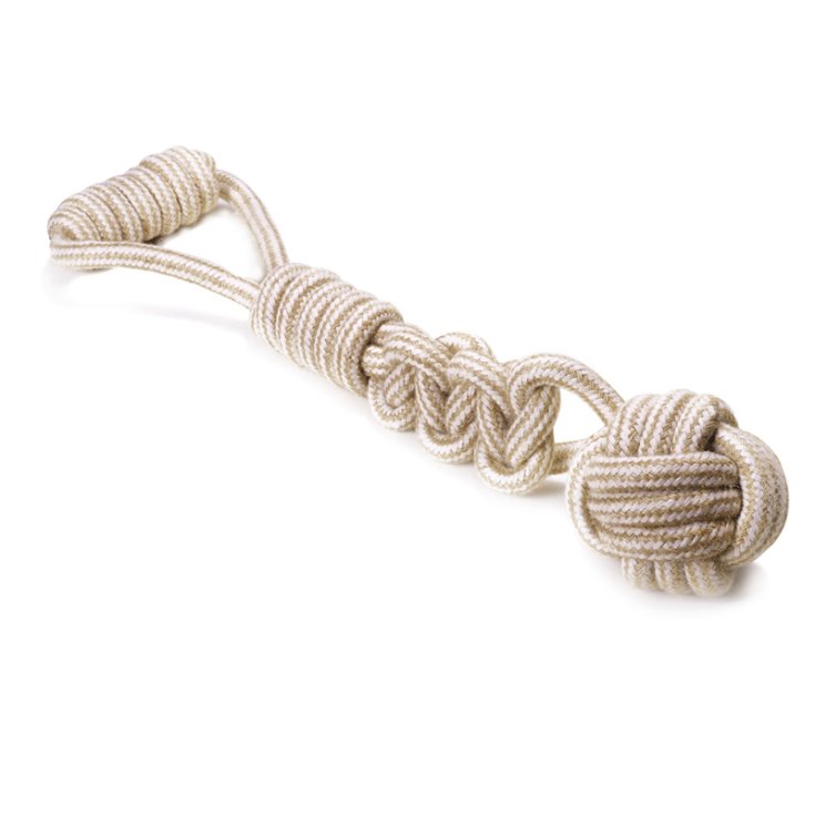 RECORD NATURAL COTTON TIE WITH BALL
